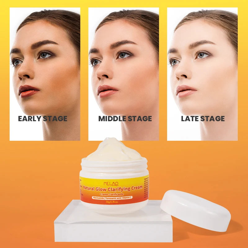 MELAO Private Label Natural Glow Clarifying Cream Anti Aging Wrinkle Skin Brightening Facial Whitening Cream