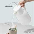 Eco Friendly Yellow Keep Hot Water Over 24hours Thermos Jug 1.5L Glass Liner Double Wall Insulated Plastic Vacuum Jug