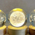 Creative Healing 3D Laser-Engraved Sphere Night Light USB Bedroom Sleep Lamp with Crystal Ball Ornament