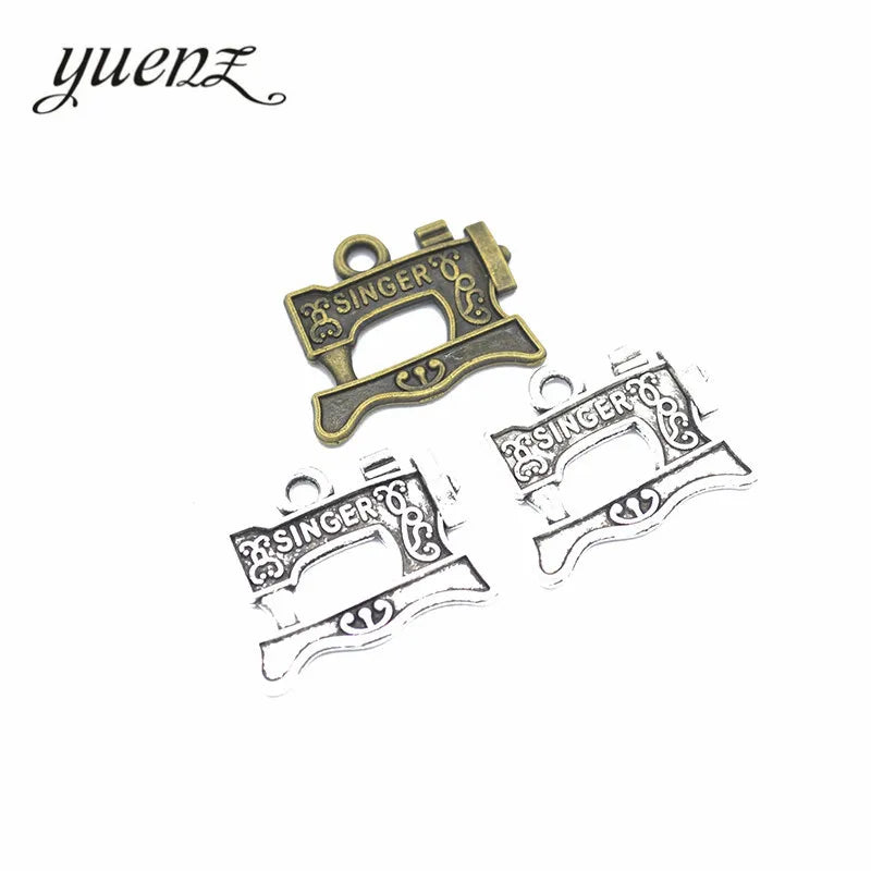 YuenZ Bronze Tibetan Silver Plated Sewing Machine Charms Pendant Jewelry Making Accessories DIY Crafts 22*19mm J218