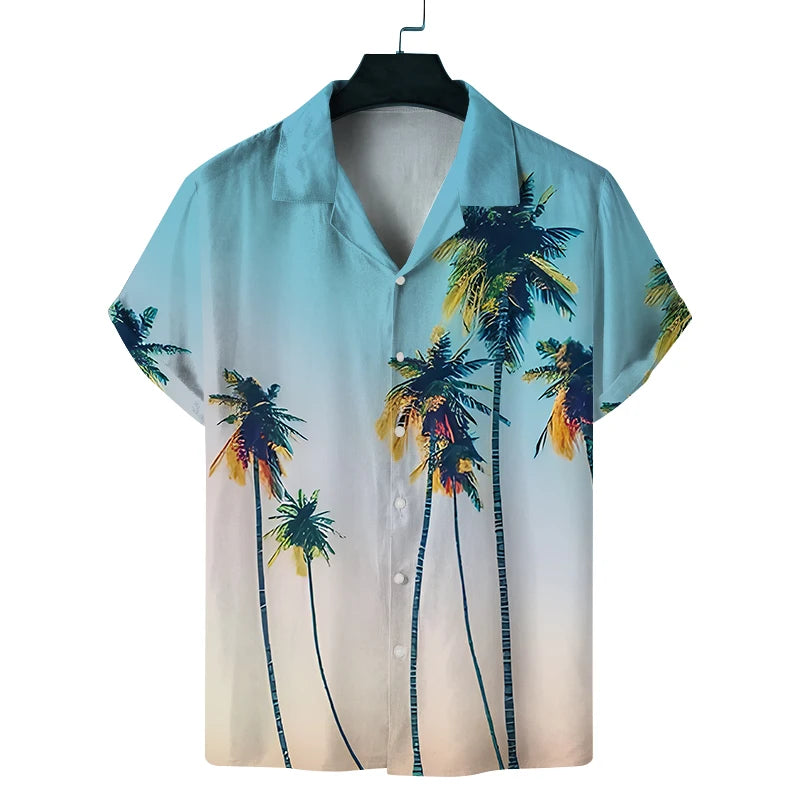 Custom Men's Hawaiian Floral Printed 100% Polyester Quick Dry Summer Single Button Casual Shirts