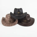 Ox Head Belt Buckle Decoration Fedora Cowboy Hat Sombrero Western Rancher Felt Eco-friendly Party Travel