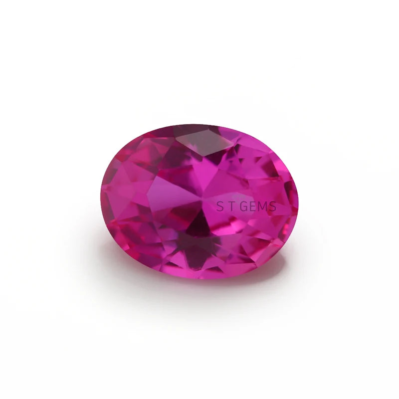Laboratory Rose Pink 3# Oval Cut 3A Synthetic Corundum Gemstone for Jewelry Set