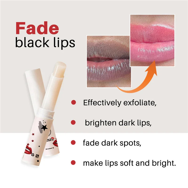SAUVASINE Black Dry Cracked Lips Repairing Exfoliating Brightening Softening Dark Spots Fading Lip Balm for Remove Dark Lip