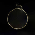 Minimalist Design Single Stone Pear Cut 2.5X4MM VVS Moissanite 0.2CT Solid Yellow Gold Link Chain Charm Bracelet for Girls
