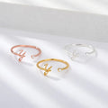 Hot Selling Brass 18K Gold-plated 26 Initial Rings Women Girls Tiny Alphabet Crystal Rhinestone Finger Ring Trendy Letter