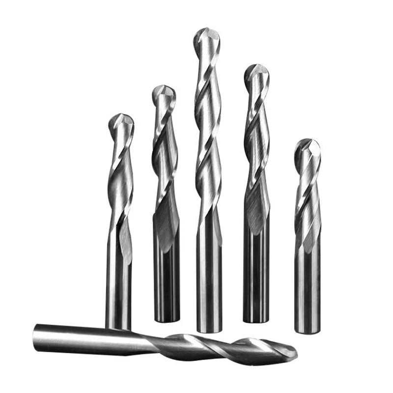 WEIX Solid Carbide Two Flutes Ball Nose End Mill Cnc Router Cutter for Wood Processing