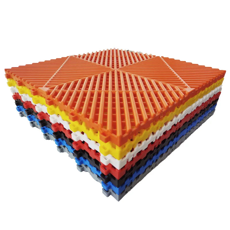 Car Wash Reinforced Anti slip Interlocking Garage Floor Tile Removable Plastic Grating Carwash Floor Mats