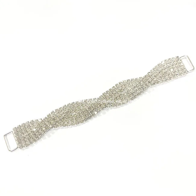 Wholesale Sparkling Silver Plated Crystal Rhinestone Connector Chain for BikiniJewelry Connectors