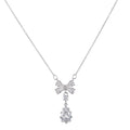3A Zircon Silver Color Necklace for Women Fashionable Classic Style Butterfly Shape for Weddings Engagements Parties
