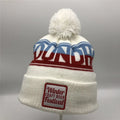 Fashion Custom Embroidered Beanie Jacquard Knitted Beanie Hat with Pom Om Ball Bobble Jacquard Winter Beanie for Keeping Warm