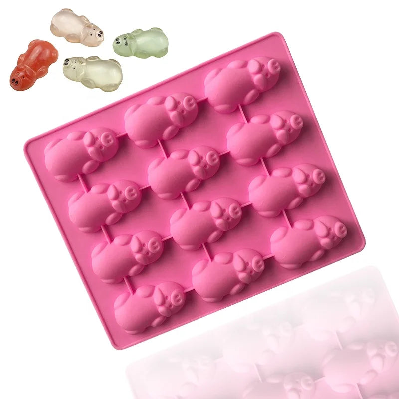 623 Factory Free Sample Hot Sell 12 Hole Pig Shape Diy Hand Make Silicone Cake Mold Soap Making Molds Silicone Candle Molds