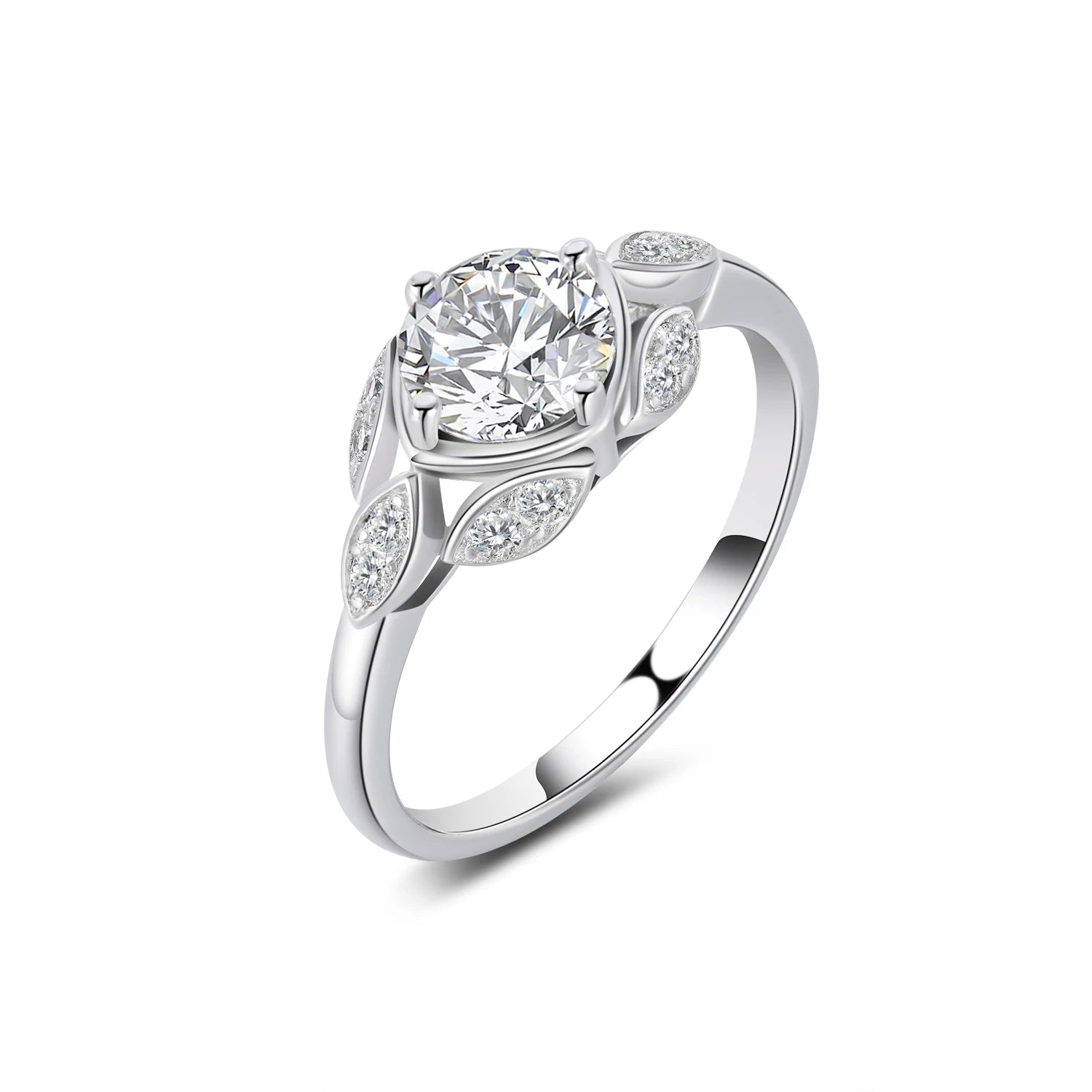 YBO Custom 925 Sterling Silver Wedding Engagement Rings VVS Moissanite Diamond Certified Trendy Style for Parties & Anniversary