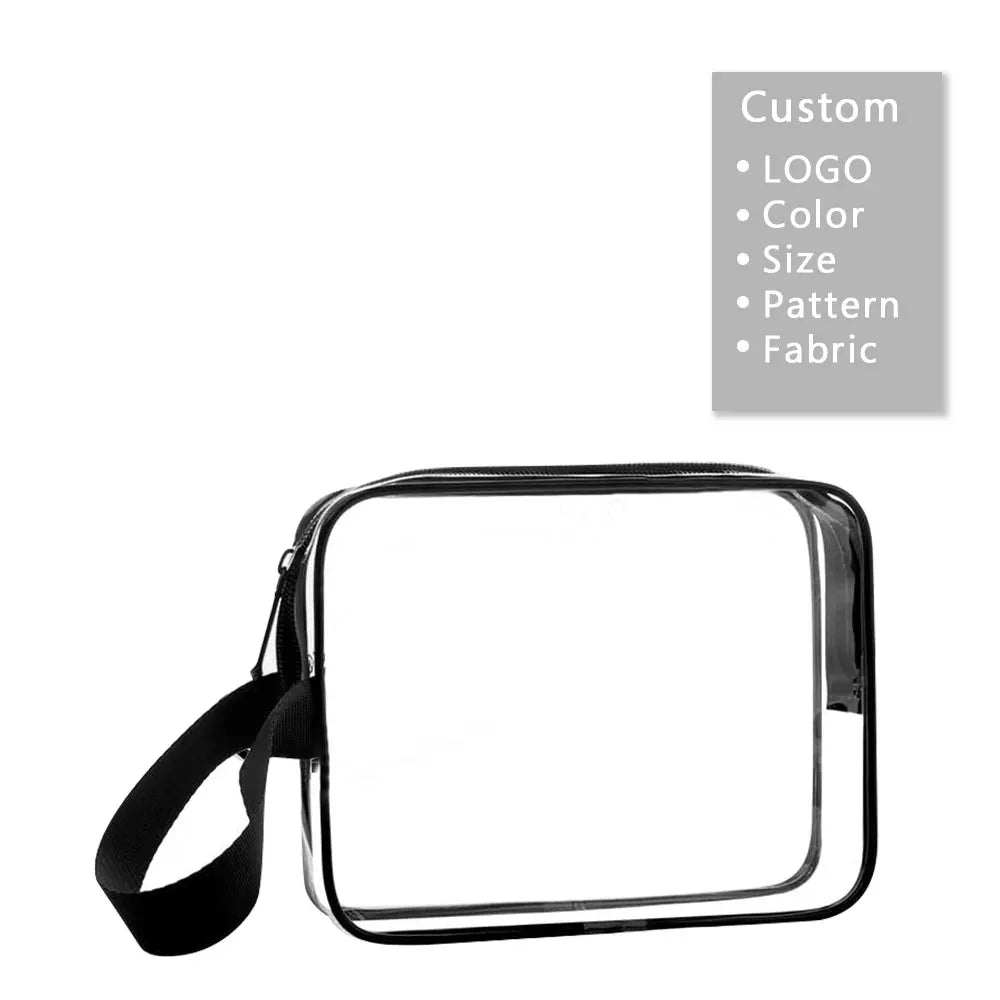 Custom Clear PVC Clear Toiletry Bags for Travel Makeup Tools Storage Organizer With Zipper Transparent Tote PU Cosmetic Bags
