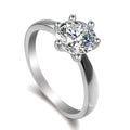 Lateefah OEM 2024 Copper-nickel Alloy Jewelry Six Claws One-carat Rings Woman Silver Ring