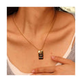 Chris April 316L Stainless Steel Colorful Enamel Rectangular Pendant Beads Chain Necklace