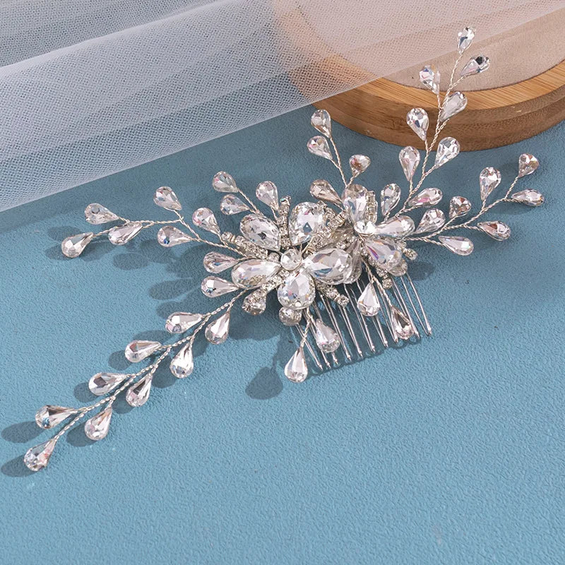 New Rhinestones Handmade Headwear Luxury Party Bridal Wedding Crystal Hair Combs