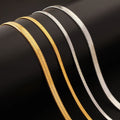 Wholesale Herringbone Snake Chain 3mm 5mm 18K Gold Plated Stainless Steel Flat Snake Necklace Chain for DIY Jewelry Making