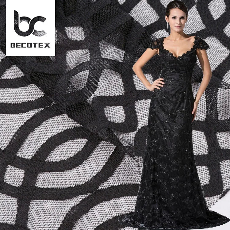 2026 New Design Tulle Polyester Lace Embroidery Fabric for Clothing Dresses