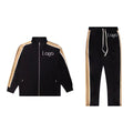 Wholesale Fall Winter Zip Hoodie Jacket and Sweatpants Two Piece Sportswear Set Custom Logo Men's Sportswear