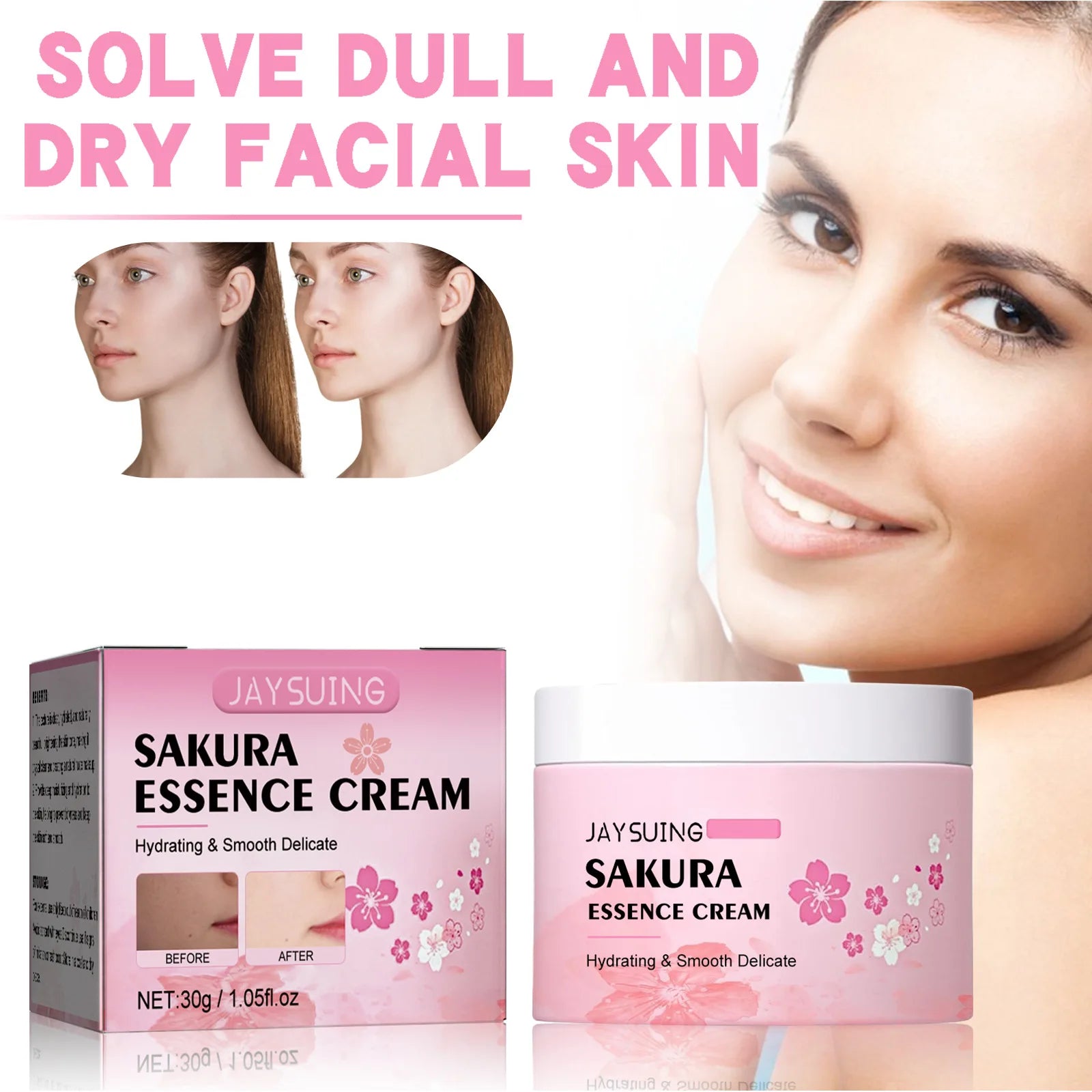Wholesale Natural Face Care Cream Sakura Essence Moisturizing Anti-Aging Face Cream
