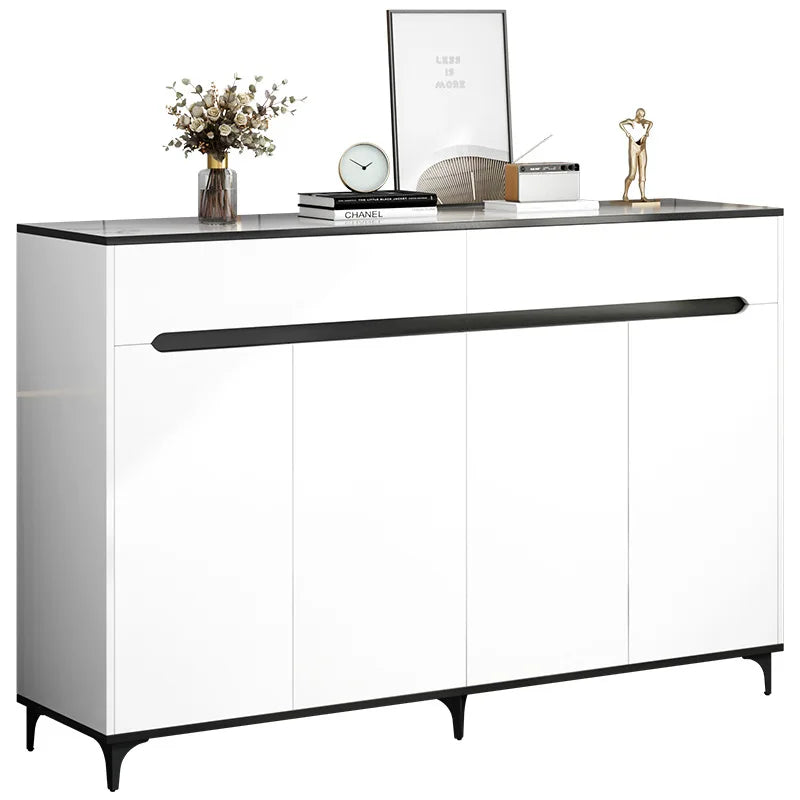 Luxury Modern Wooden Shoe Rack Cabinet Double-deck Dump Shoe Storage Cabinet