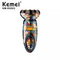 Travel Professional Electric Beard Shaver Kemei Km-Rs503 Rechargeable Male Gift Graffiti Design Usb Charge Shaver