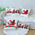 New Christmas Embroidered Pillow Cushion Cases Canvas Embroidered Sofa Cushion Cover Living Room Bedroom Pillow Cover