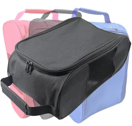 Portable Black Red Blue Golf Shoe Bag Zipper Sport Shoes Case Breathable Water Resistant Shoe Carrier