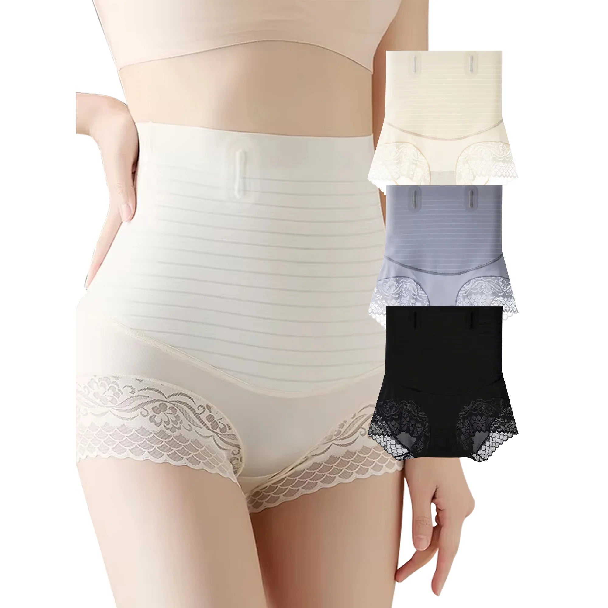 Women's High Waist Hip Panty Slimming Corset Jumpsuit Butt Lifting Sweat Waist Trainer with Plain Dyed Knitted Weaving Method
