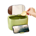 Portable Desktop Trash Can With Phone Holder Mini Pressing Automatic Waste Bin Rubbish Container in Car