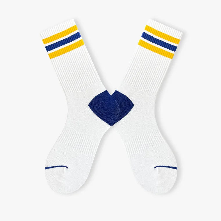 Good Quality Custom logo Fashion Men's Summer Bright Color rainbow Straps Crew Socks Young Boys Trendy Cotton Anti-odor Socks