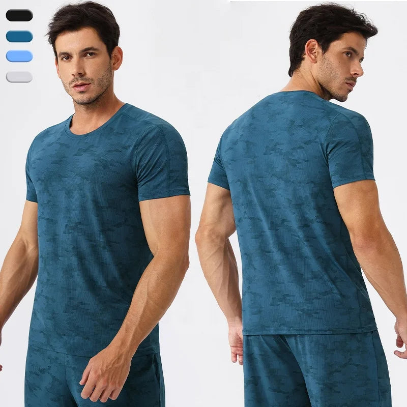 Men's Summer Lightweight Casual Gym Shirts Nylon Ice Cooling Athletic Running Workout Top Quick Dry Short Sleeve Fitness T-shirt