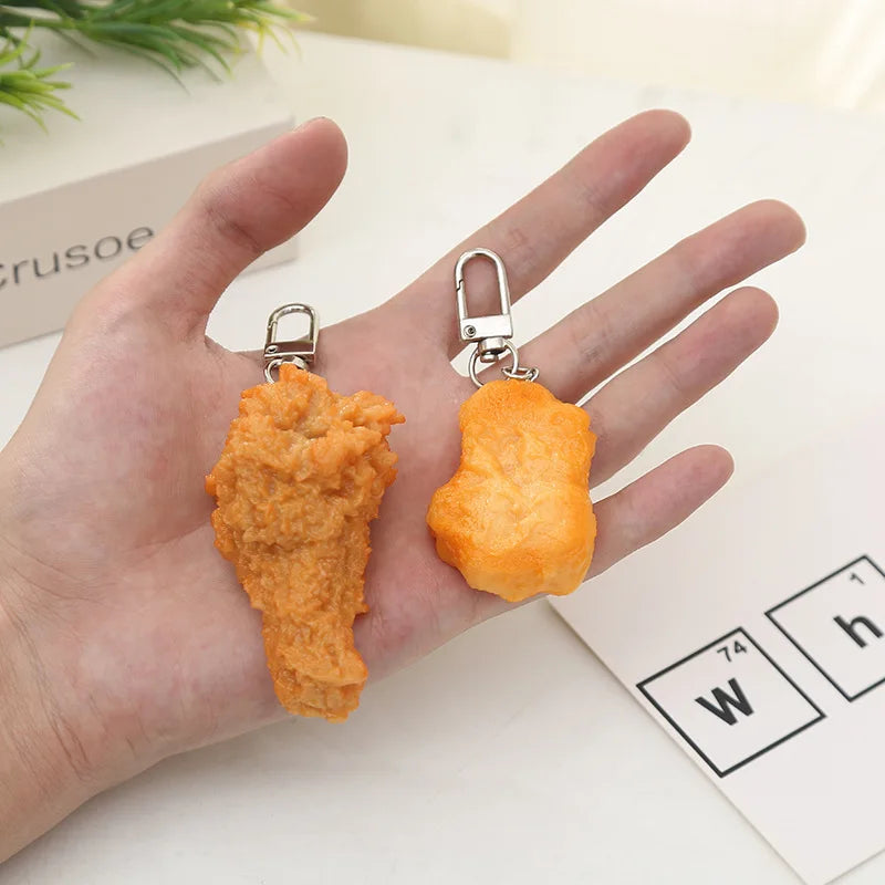Factory Price Chicken Keychain Drumstick Keyring Make Your Own Soft Vinyl PVC Figure/ Custom Made PVC Toy/OEM Vinyl Toy Factory