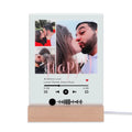 Hot Sale Custom Romantic Gift Diy Acrylic Led Music  Plaque With Lamp With Valentine's Day Gift