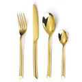 Round Handle Oblique Tail Stainless Steel Knife Fork Spoon Cutlery Set Creative Western Steak Knife Hotel Home Gold Cutlery Set