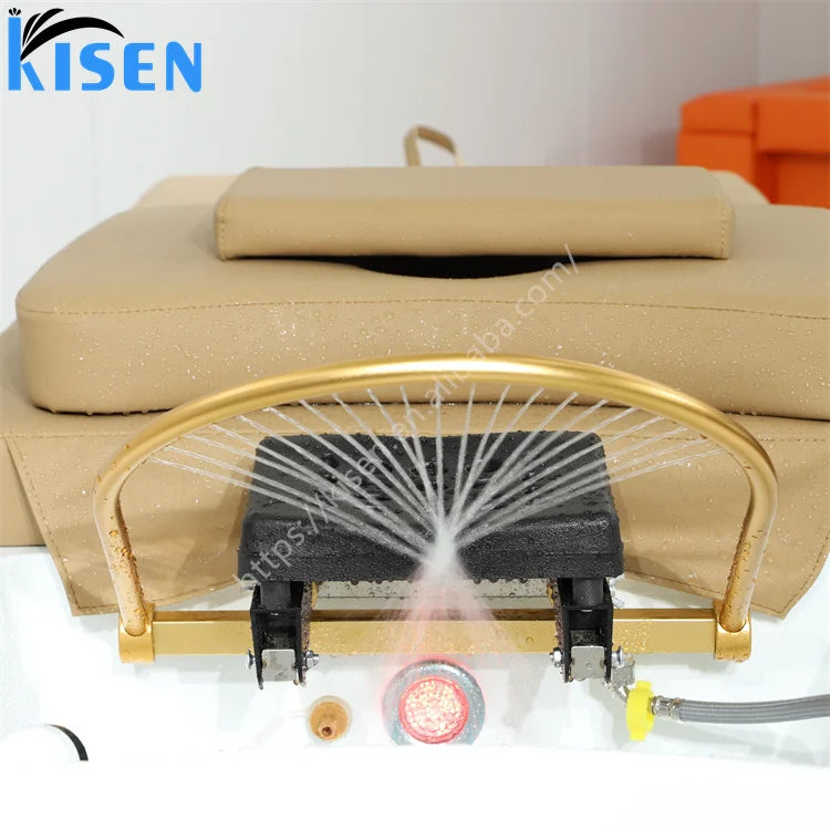 90L Water Tank Luxury Salon Synthetic Leather Massage Chair Water Therapy Circulation Shampoo Bed for Hair Washing Beauty Barber