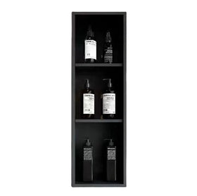Black Brushed Stainless Steel Eco-Friendly Anti-Rust Shampoo Toiletry Storage 2 Layer TV Wall Recessed Niche Bathroom