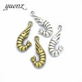 YuenZ Antique Silver Color Shrimp Charms Metal Charm for Necklace Bracelet Jewelry Making Trendy Pendants 27*13mm D7104