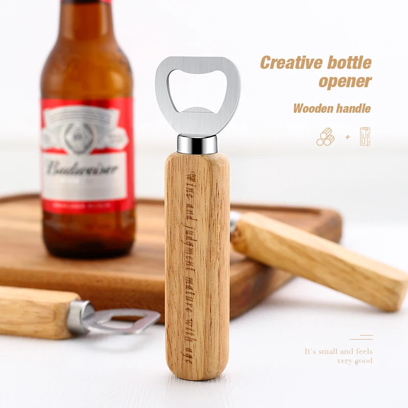 Custom LOGO Beer Wooden Handle Bottle Opener Wholesale Bottle Opener Wood