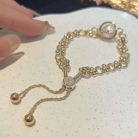 2026 New Gold Plated Edison Natural Freshwater Pearl Bracelet 10-11MM June Stone for Gifts or Parties by Jewelry Planet