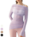 Drawstring Pleats Waist Shirt Lightweight Slim Mesh Long Sleeve Running Workout Tops Fitness Yoga Top Sports Blouse for Women