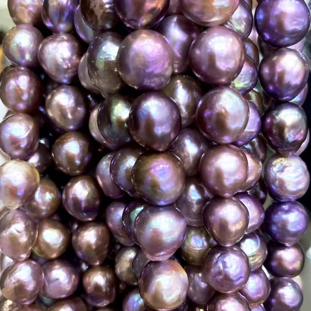 9-11mm AAA Healing Natural Purple Color Pure Brilliant Freshwater Pearls Edison Baroque Tumble Beads Strand for Jewelry Making