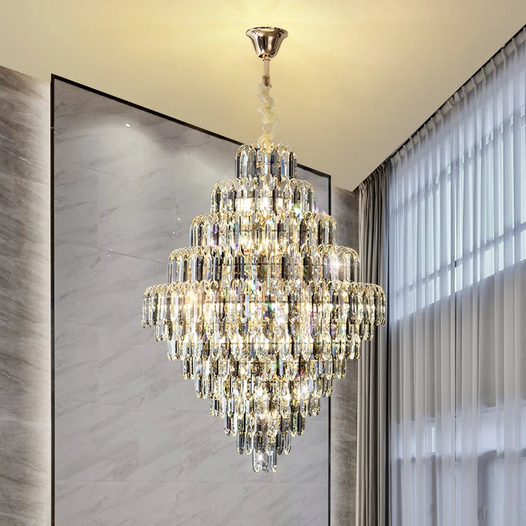 New Design Fashion Style Long Chandelier Lighting for Hotel Lobby Large Villa Chandelier Lighting Pendant Light