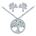Tree of Life Earrings Necklaces 925 Sterling Silver Jewellery Sets