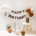 Brown Letters Happy Birthday UV/Digital Printed Paper Banner Flag Children's Birthday Party Decor for Valentine's Day