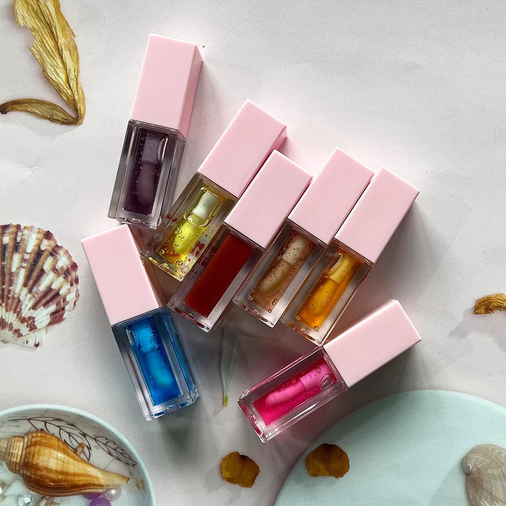 Private Label Long Lasting Moisturizing Lip Plumper Oil Hydrating Lip Gloss Clear Tinted Balm Lip Glow Oil