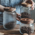 Glass Storage Jar Food Storage Container Airtight Food Jars with Acacia Wooden Lid
