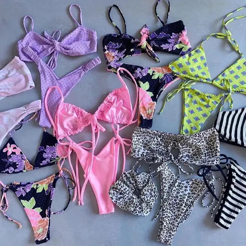 Direct Manufacturer Summer Adults 2 Set Eco-Friendly Waterproof Spandex/Nylon Bikinis Original Swimsuit Mix Front Logo Southeast