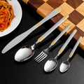 Elegant Premium Cutlery Flatware Silverware Set Stainless Steel Mirrored Finish Disposable Knife Fork Spoon Weddings Special